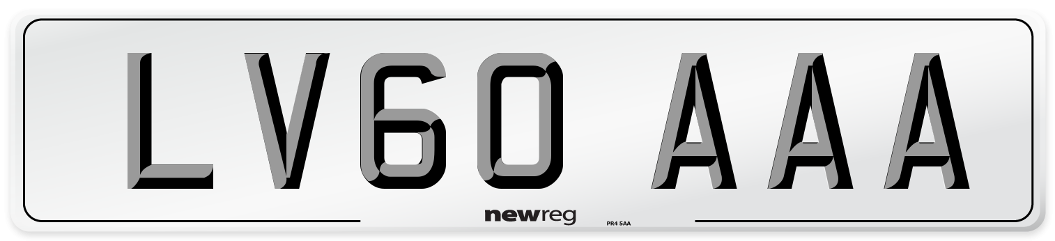 LV60 AAA Number Plate from New Reg